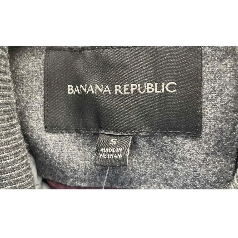 Banana Republic Men Wool‎ Blend Utility Vest Charcoal Gray Quilted Puffer $129-S